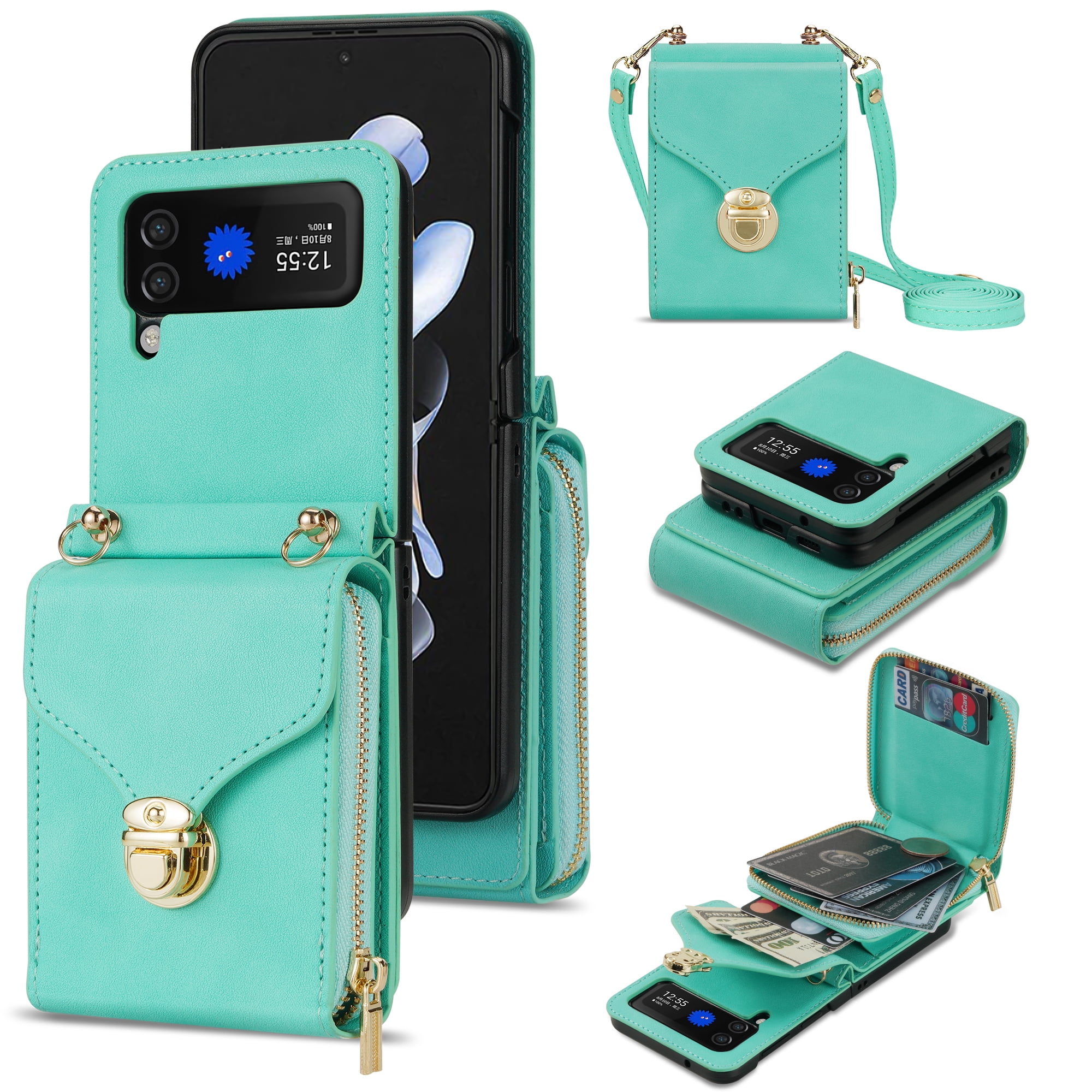 Flip Zipper Crossbody Strap Wallet Case | for iPhone 14 Pro – onetop